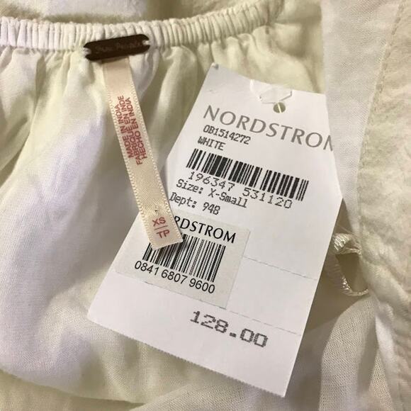 Free People Desert Days Mini Dress XS Strappy Open Back Tiered Button Front NWD - Picture 3 of 9